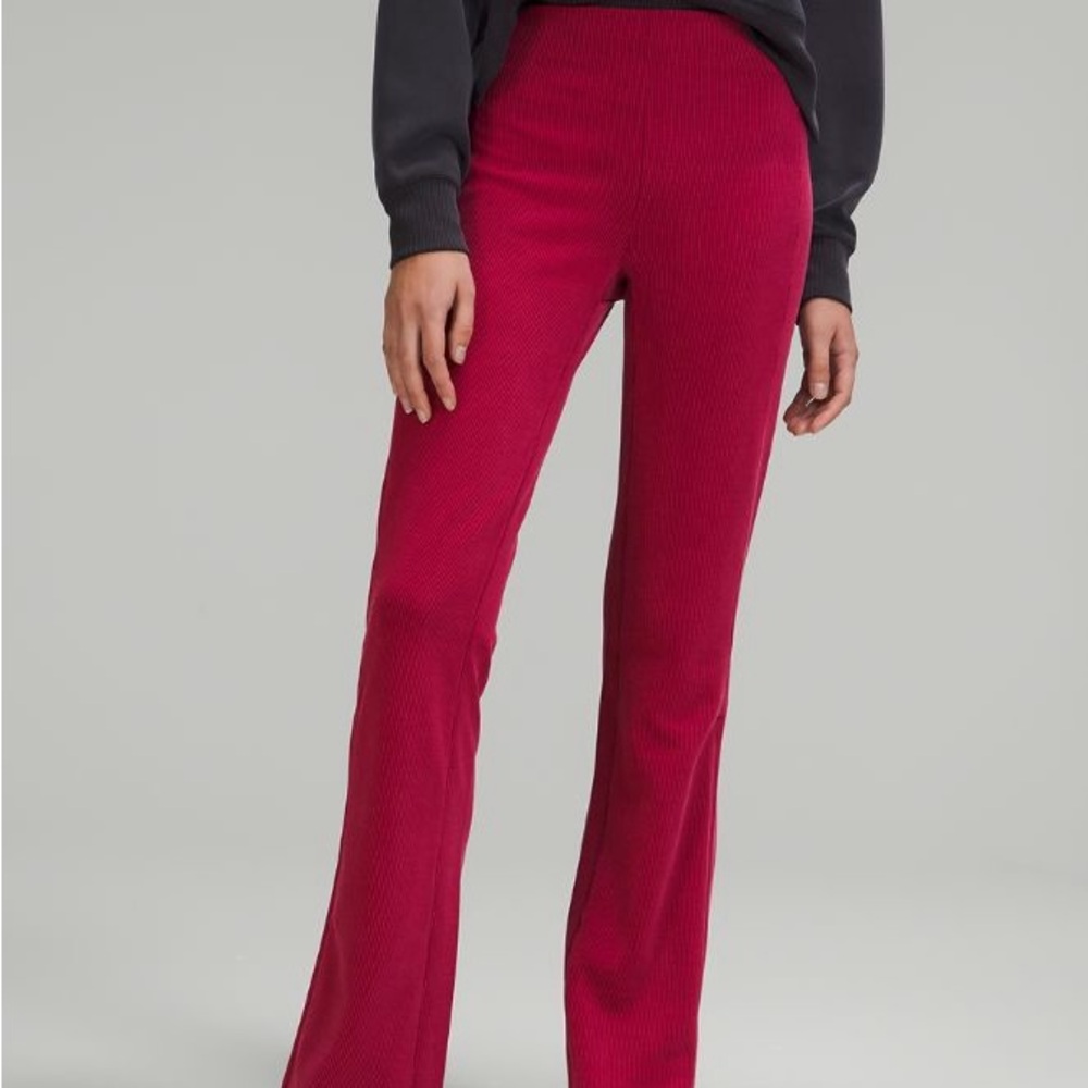 Lululemon Brushed Softstreme Ribbed Zip Flared Pant